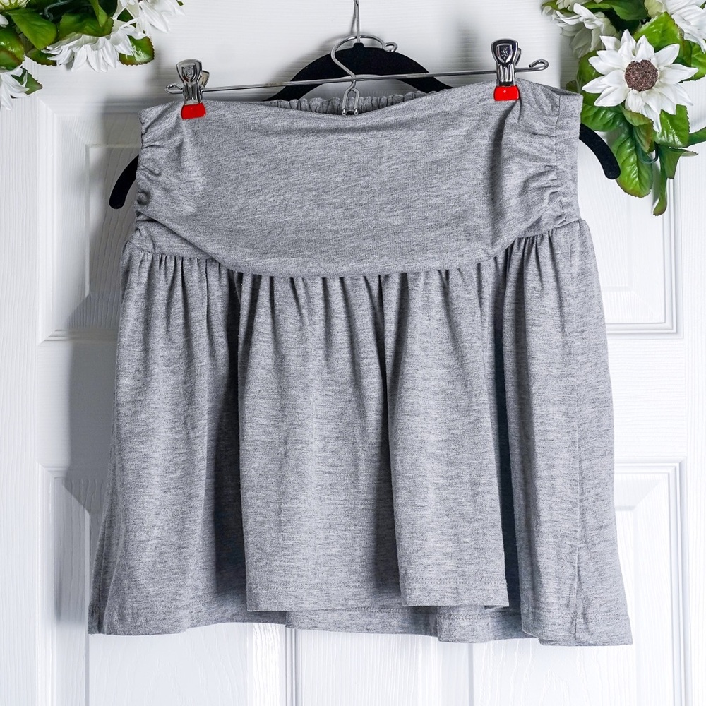 Xhileration Vintage y2k Gray Skirt Flowy Balletcore Tenniscore Stretchy Waist